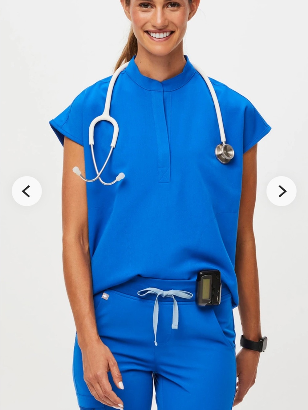 Figs Electric Blue Medical Rafaela oversized scrub Top